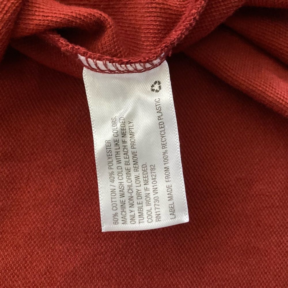 Goodfellow & Co Rust Long Sleeve Polo Shirt Size XL New With Tags - Picture 8 of 8